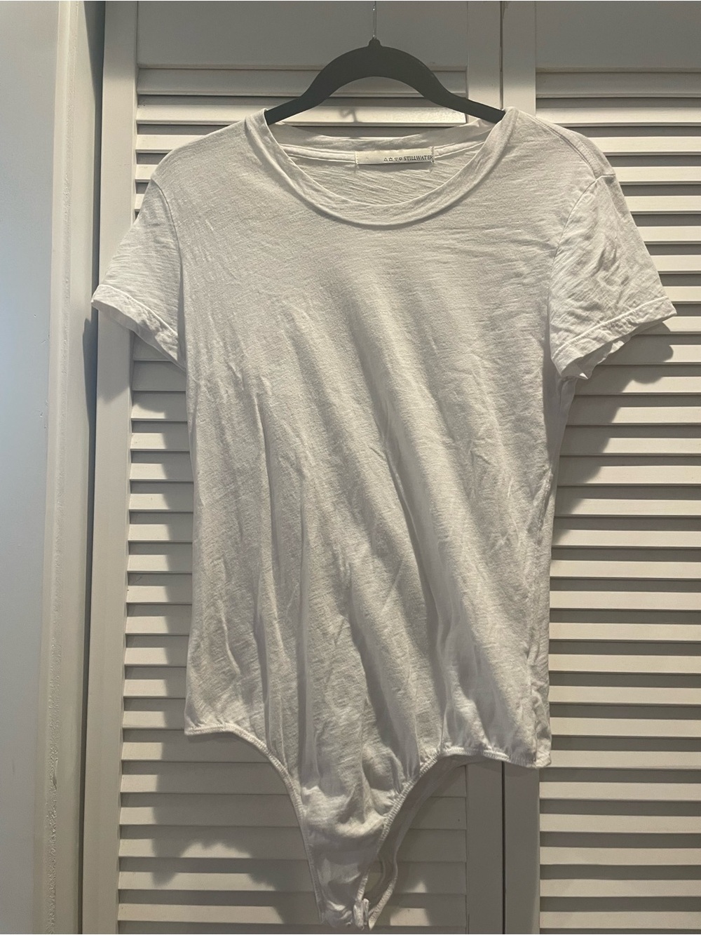 White Crewneck Short Sleeve Bodysuit